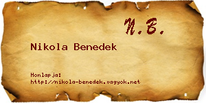 Nikola Benedek névjegykártya
