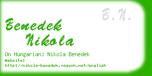 benedek nikola business card